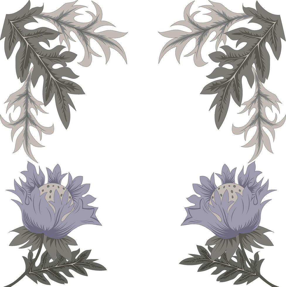 Floral pattern for greeting cards and textile. Illustration of a floral composition in William Morris style vector