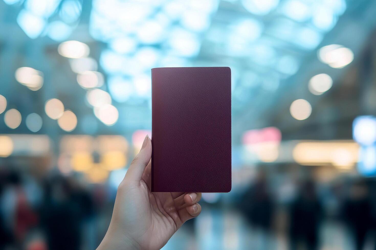 A mockup of a black book held in a human hand, emphasizing privacy and security. . photo