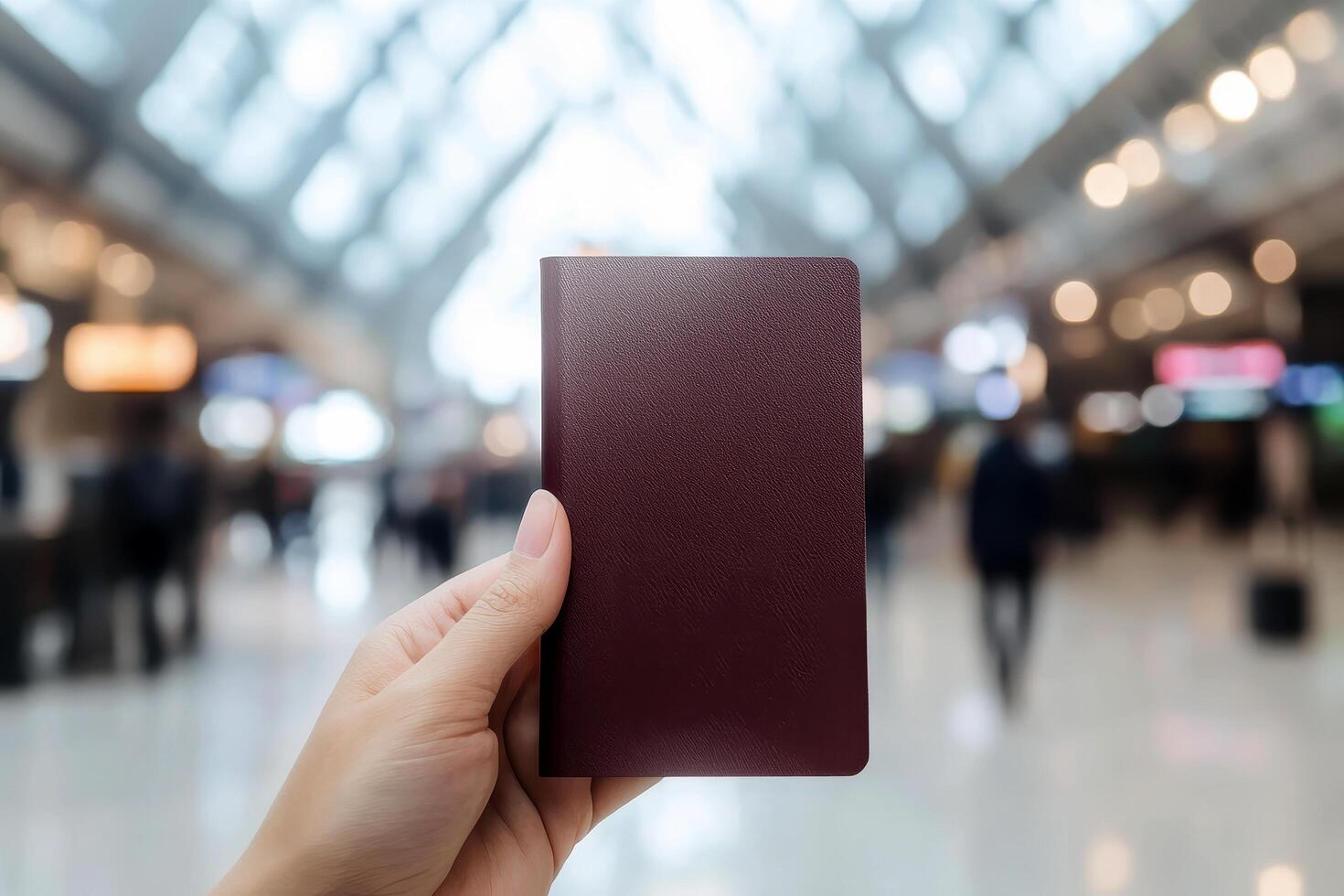 A mockup of a black book held in a human hand, emphasizing privacy and security. . photo