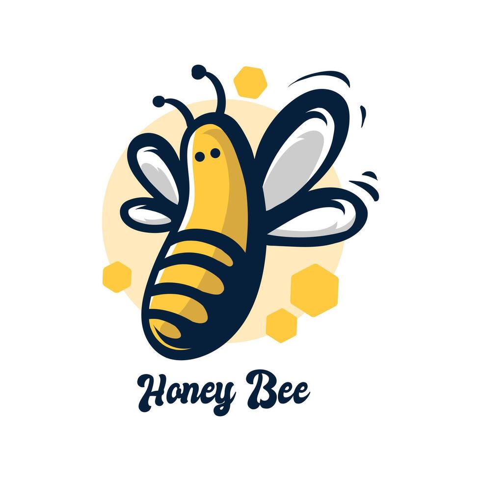 honey bee logo design vector