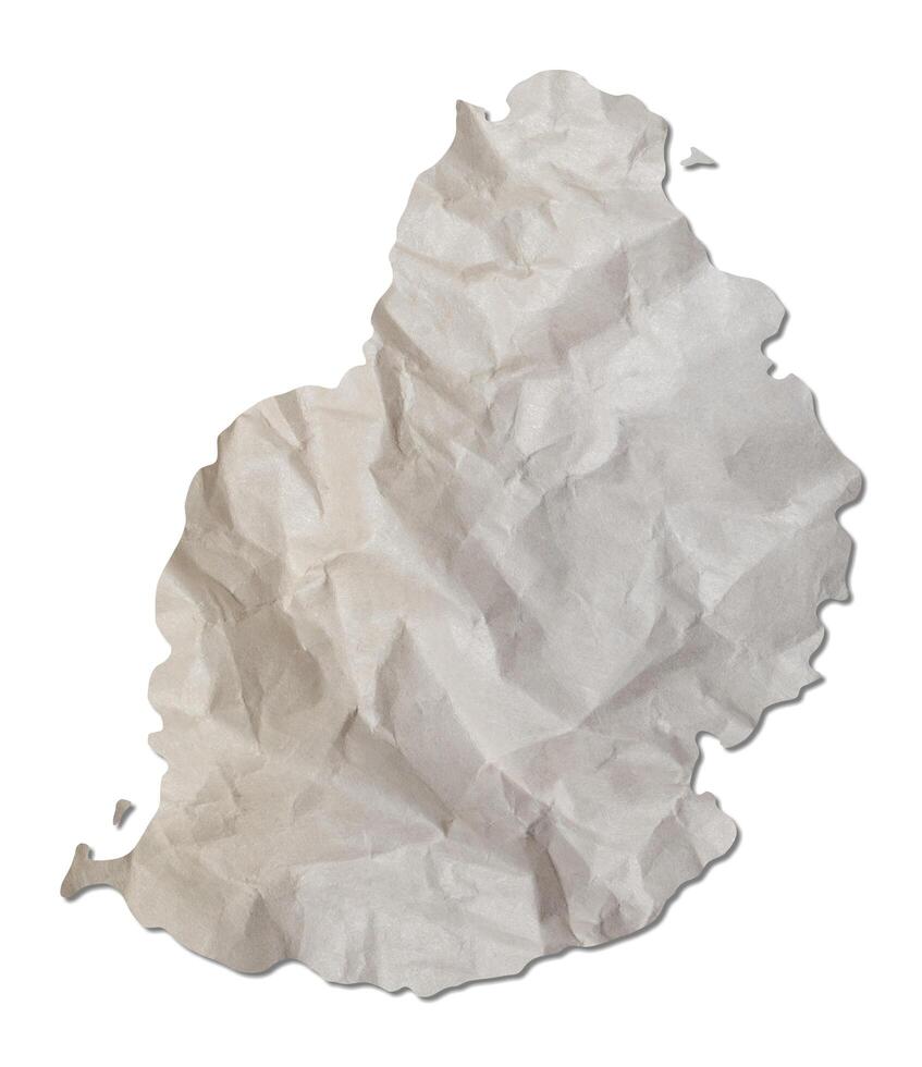 island map paper texture cut out on white background. photo