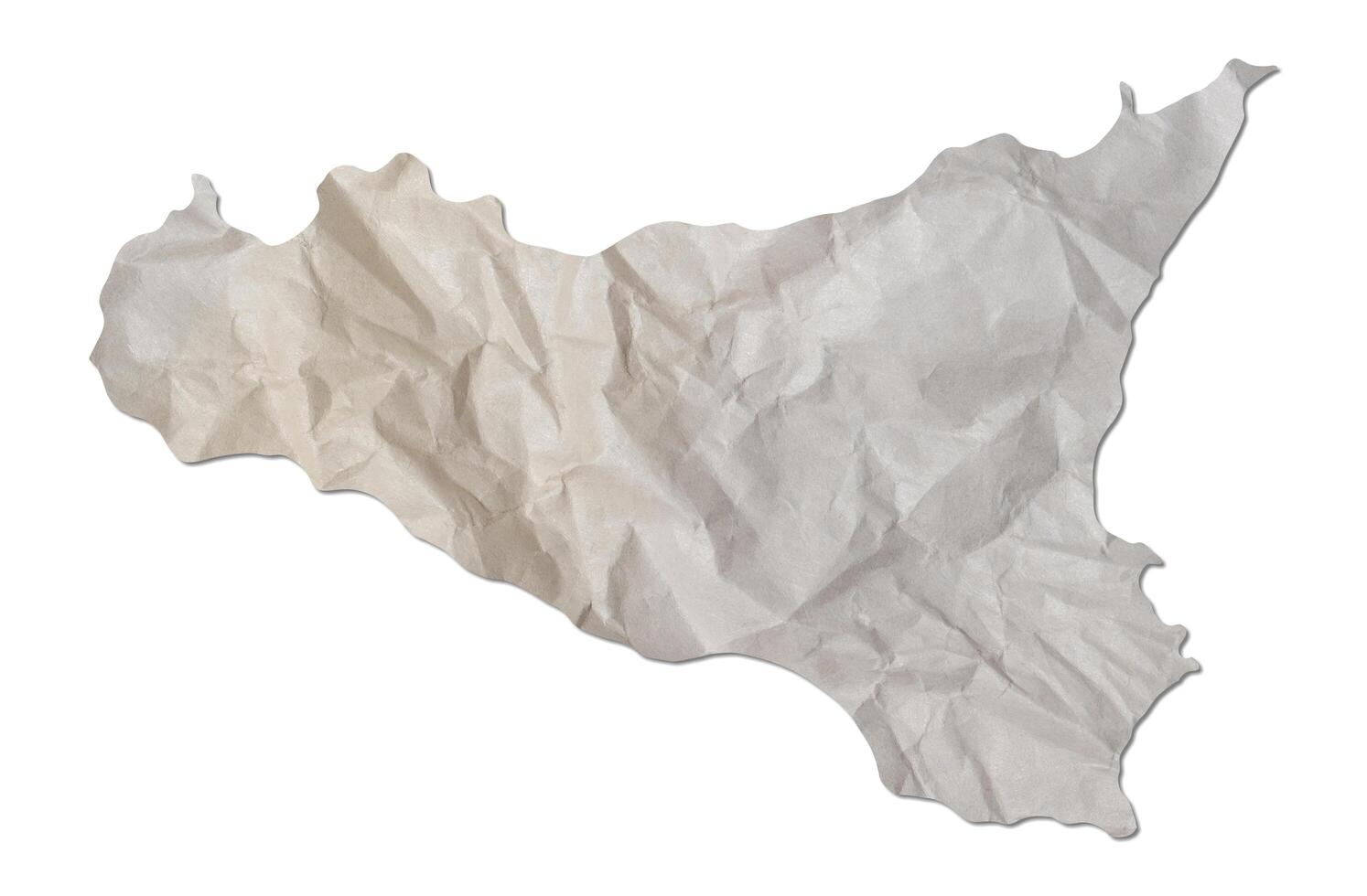 island map paper texture cut out on white background. photo
