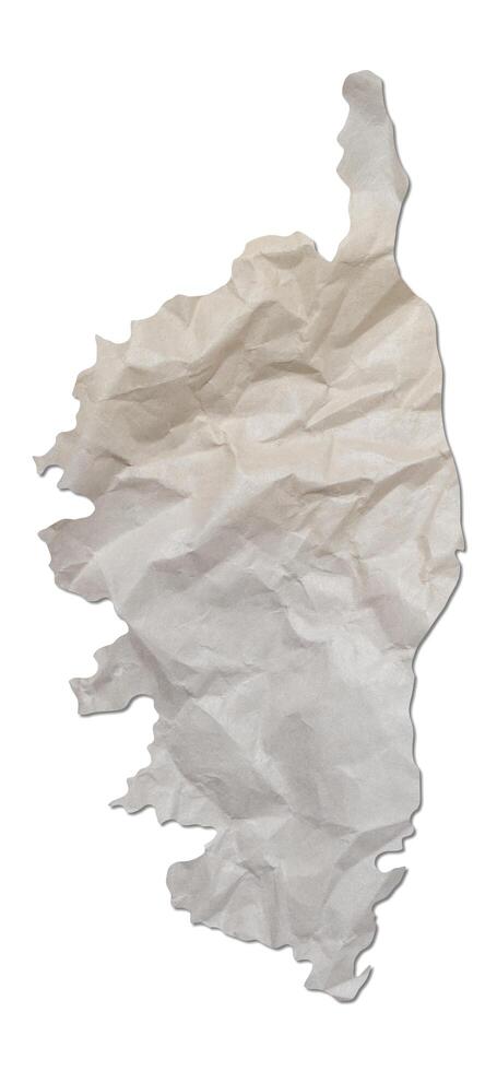 island map paper texture cut out on white background. photo