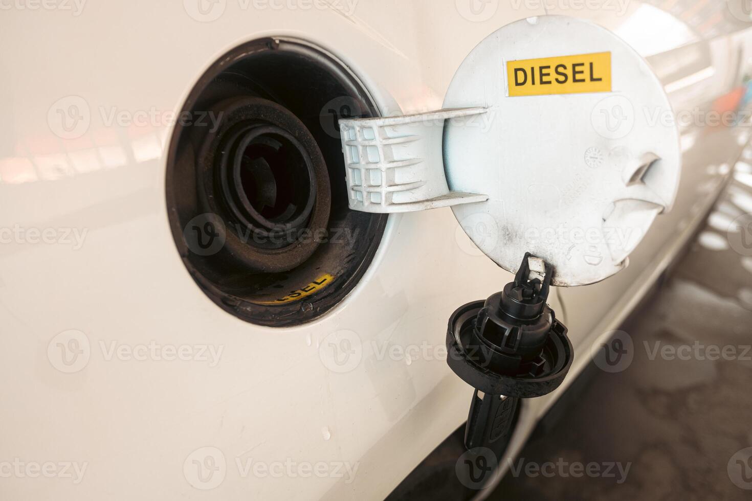 fuel tank cap of a diesel car photo