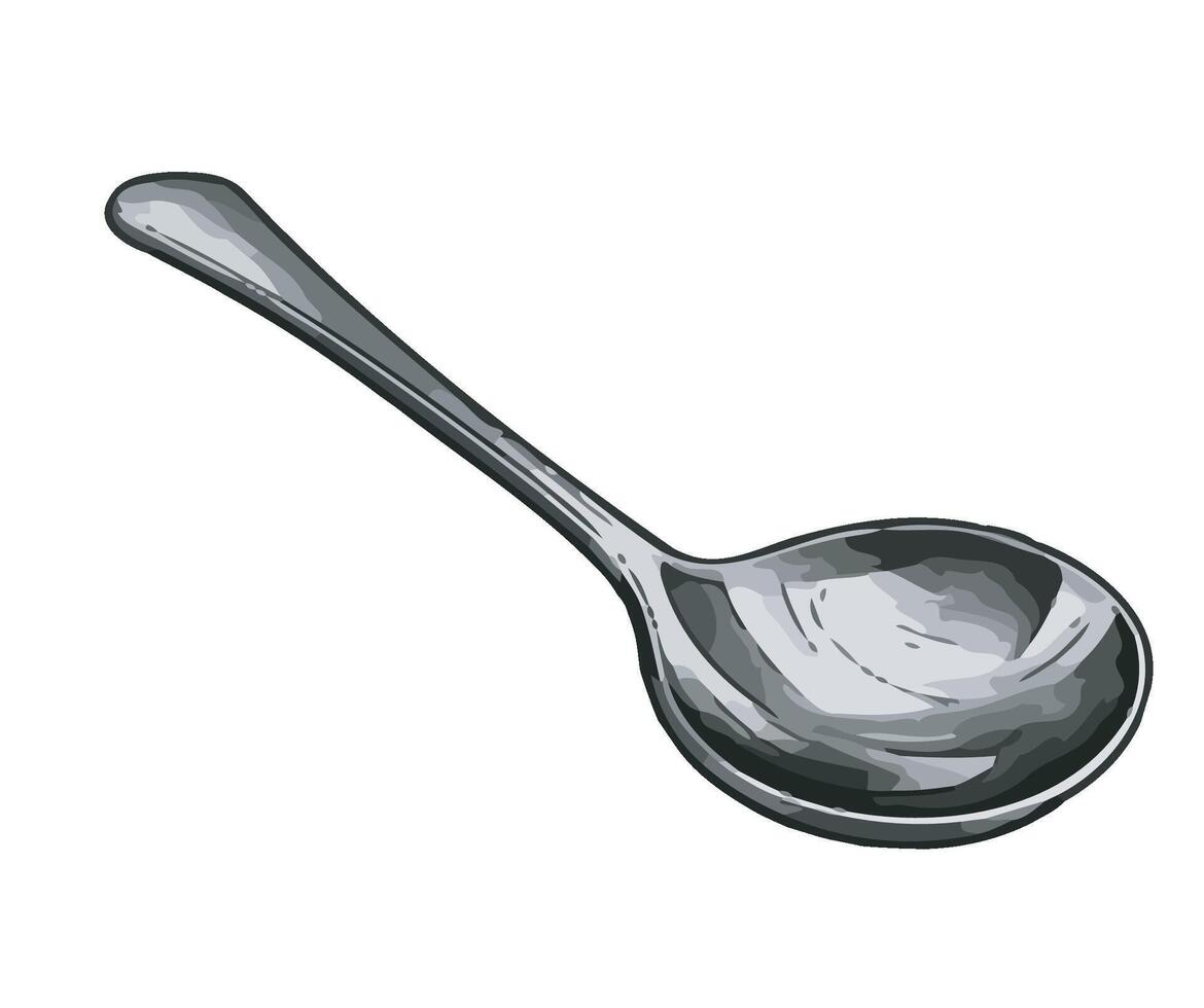 A spoon with a long handle on a white background vector
