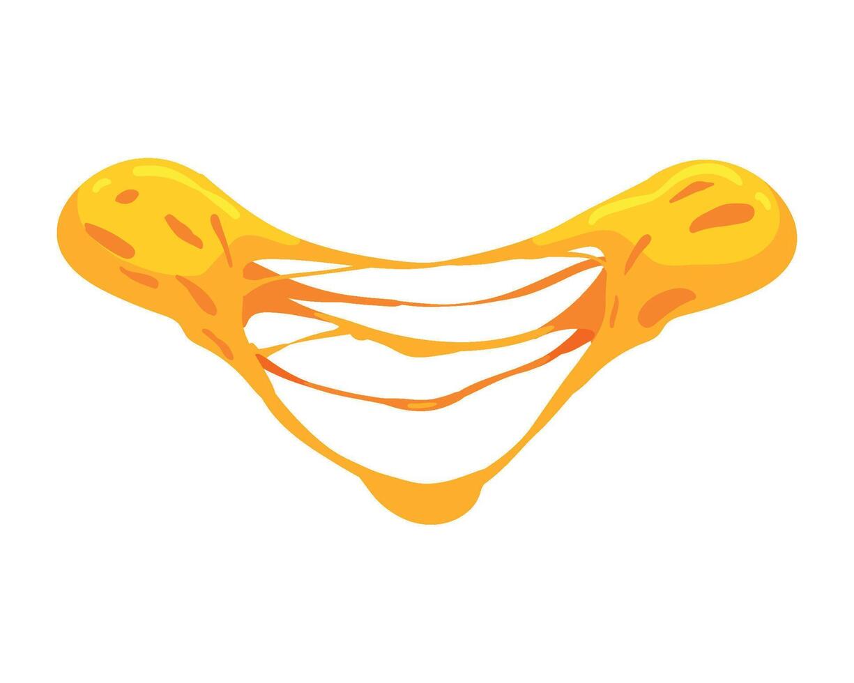 Melted cheese slice illustration vector