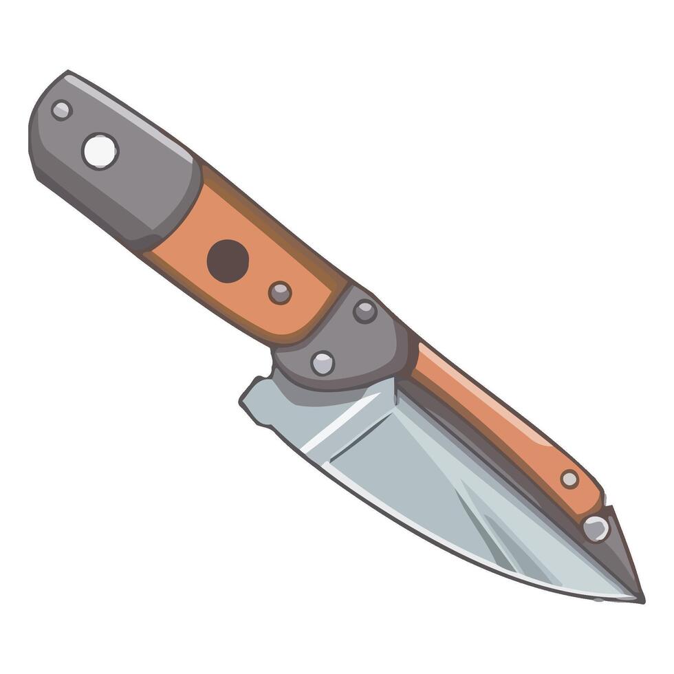 Sharp steel blade with handle isolated vector