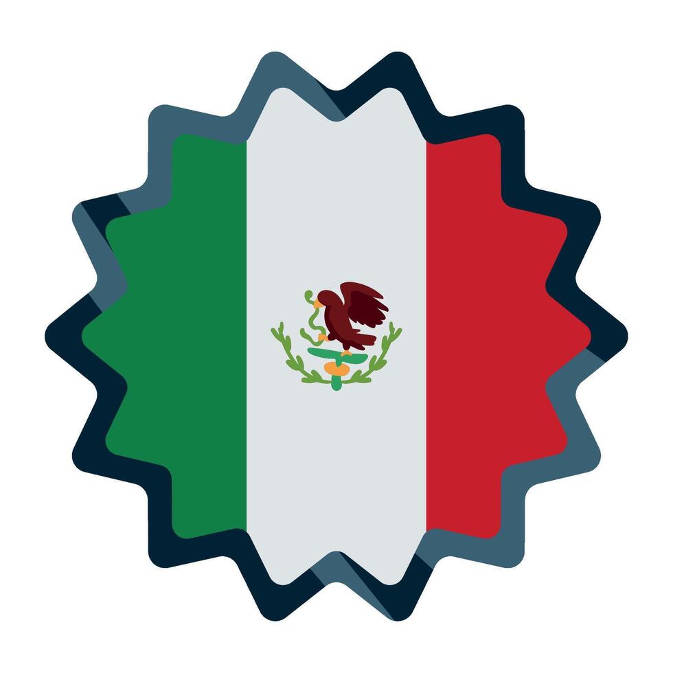 mexican flag star illustration isolated vector