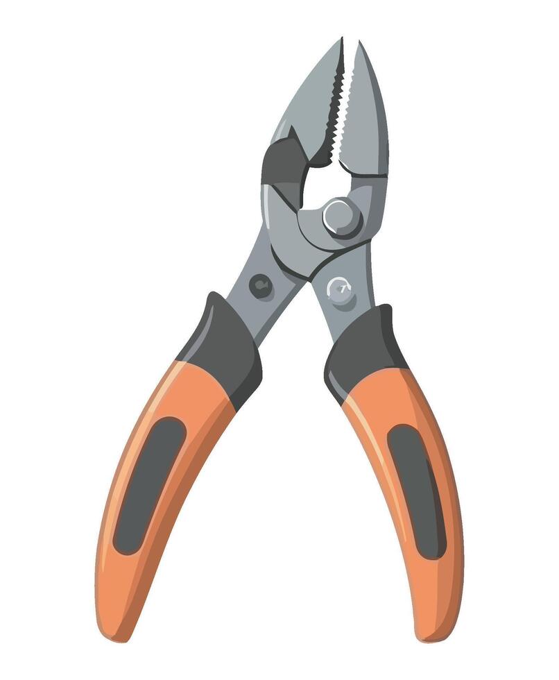 Metallic tools for construction industry pliers isolated vector