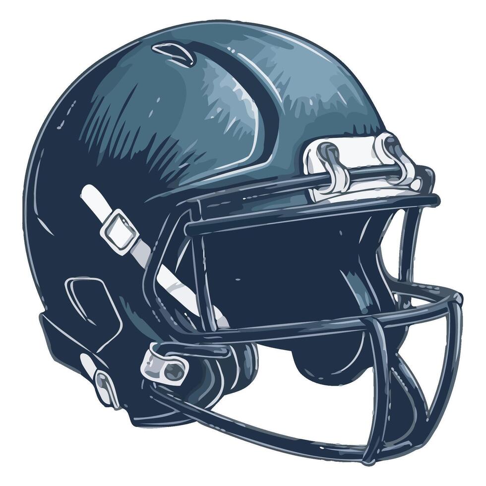 A drawing of a football helmet on a white background vector