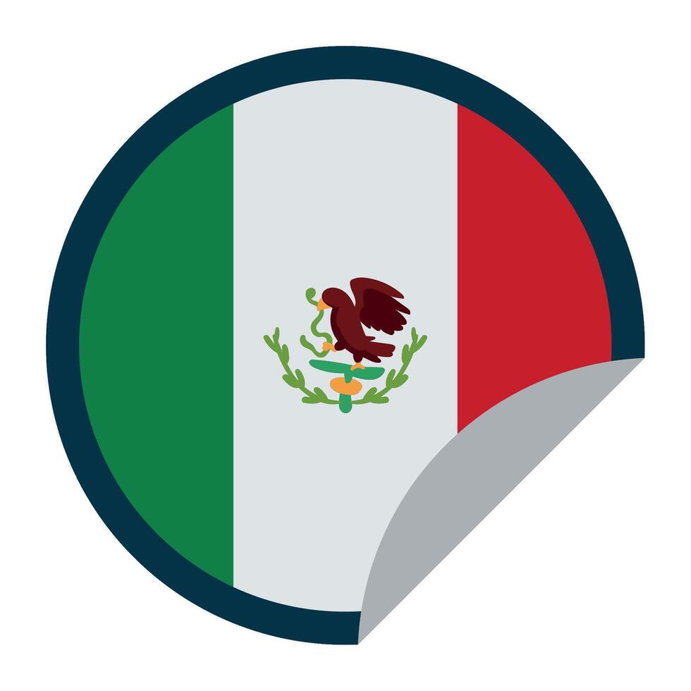 Mexico flag sticker vector