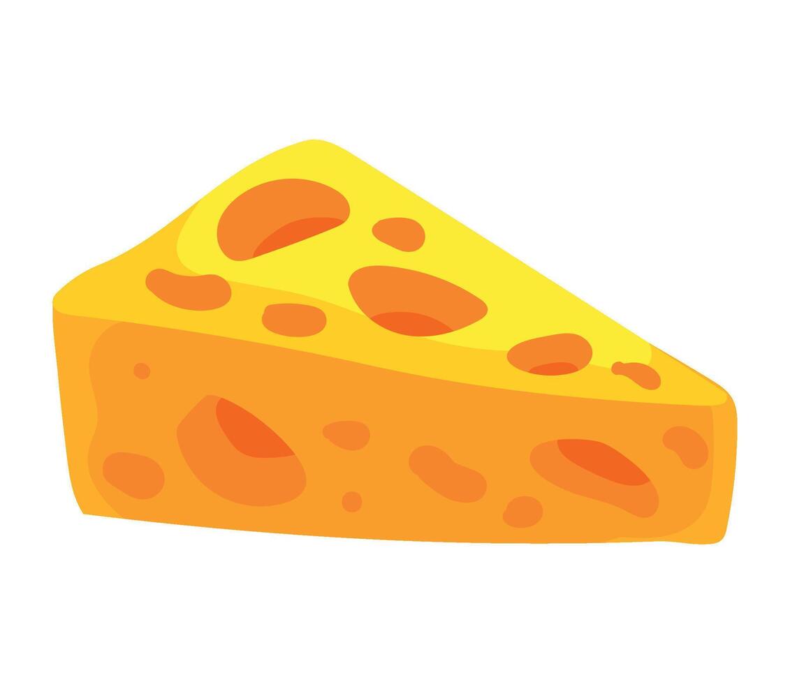 Cheese slice icon in cartoon style on white background vector
