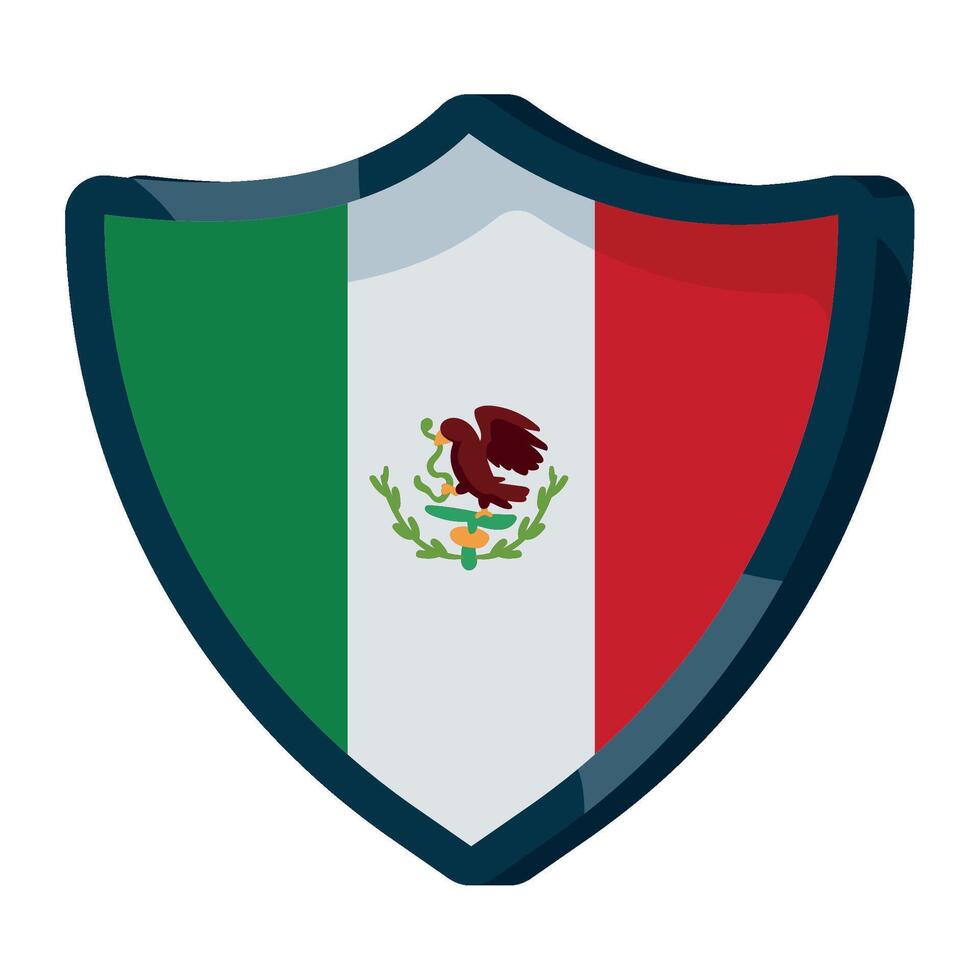 Mexico flag shield icon illustration vector