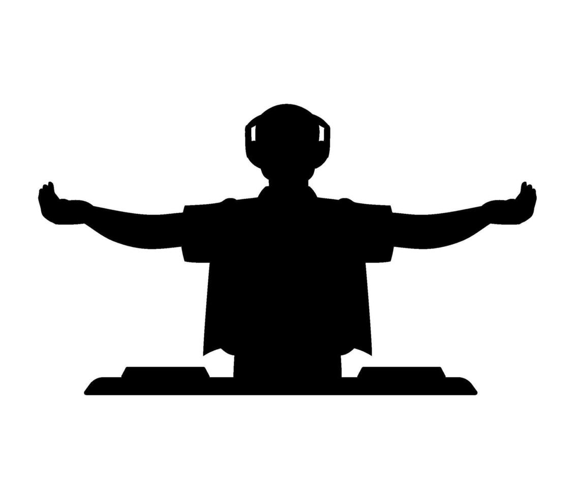 DJ silhouette on stage vector
