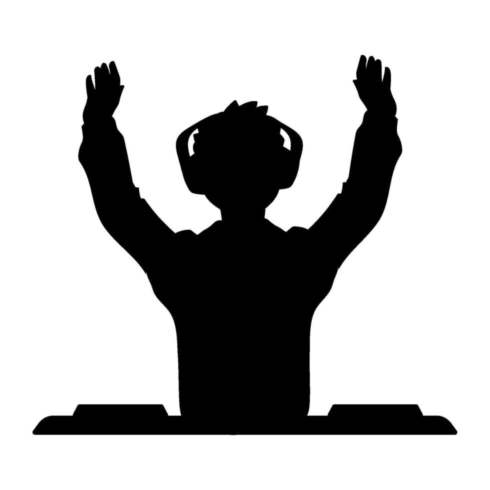 Energetic DJ silhouette performing illustration design vector