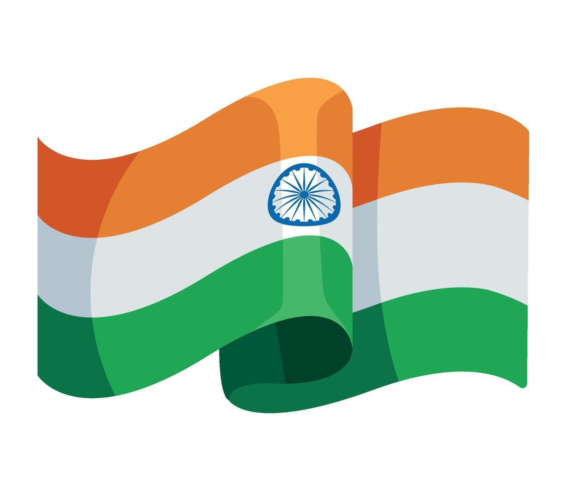 Indian flag waving on white background vector