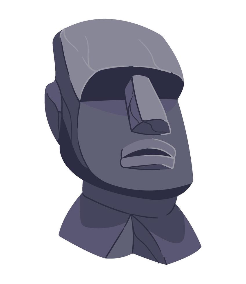 chile moai statue monument illustration vector