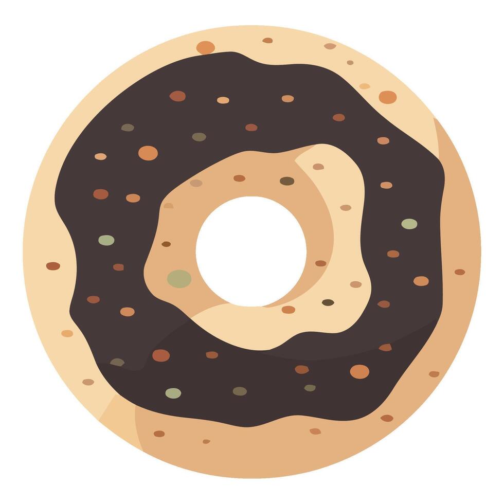 A donut with chocolate and sprinkles on a white background vector