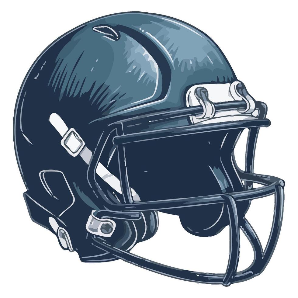 A drawing of a football helmet on a white background vector