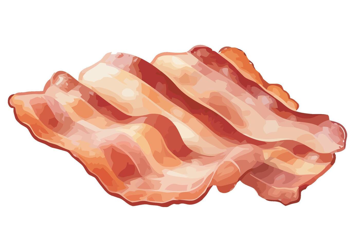 Bacon slice on white background vector