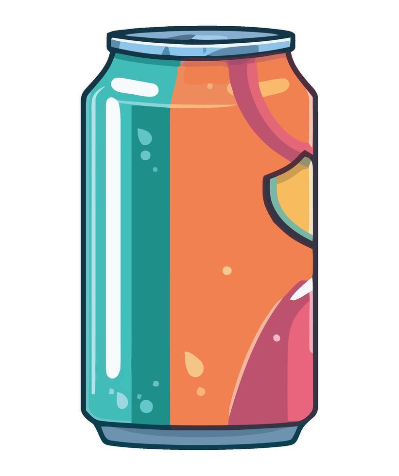 Refreshing soda in metal canister isolated vector