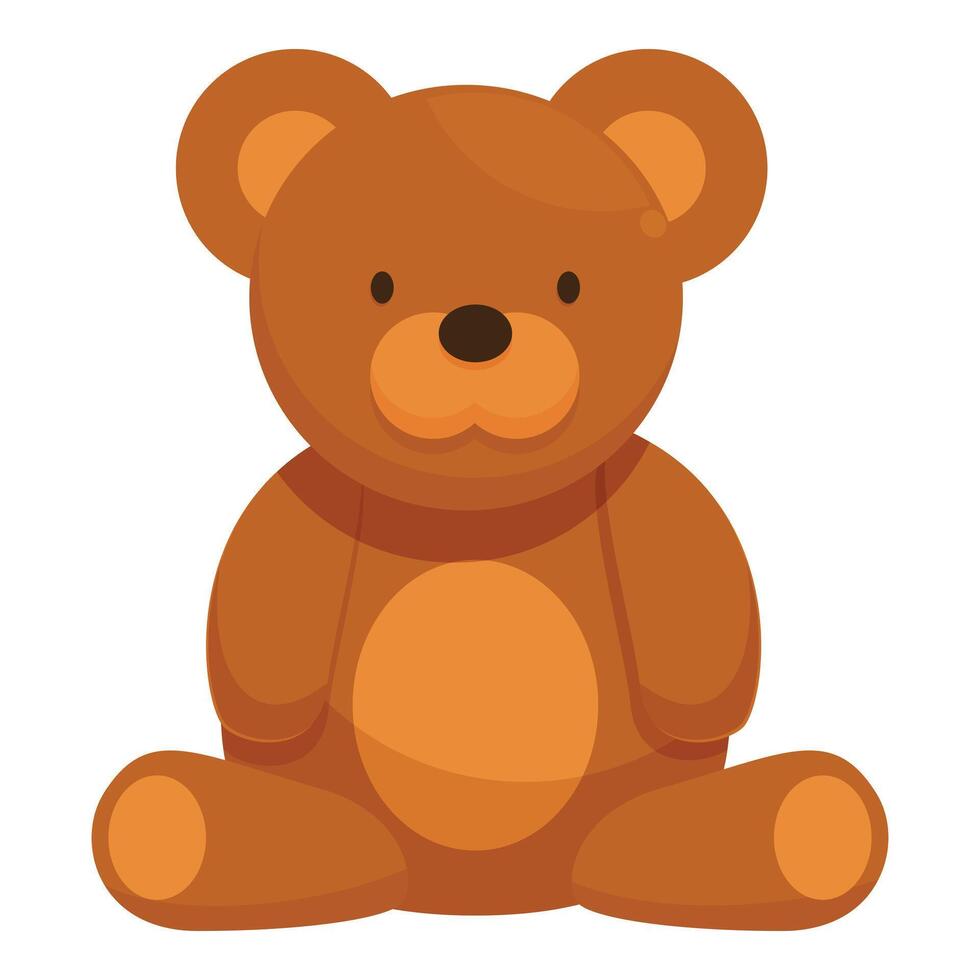 Cute brown teddy bear sitting with patch on belly vector