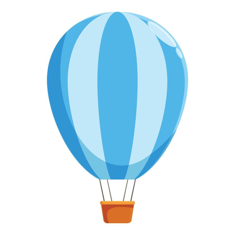 Blue and white hot air balloon floating with the wind vector
