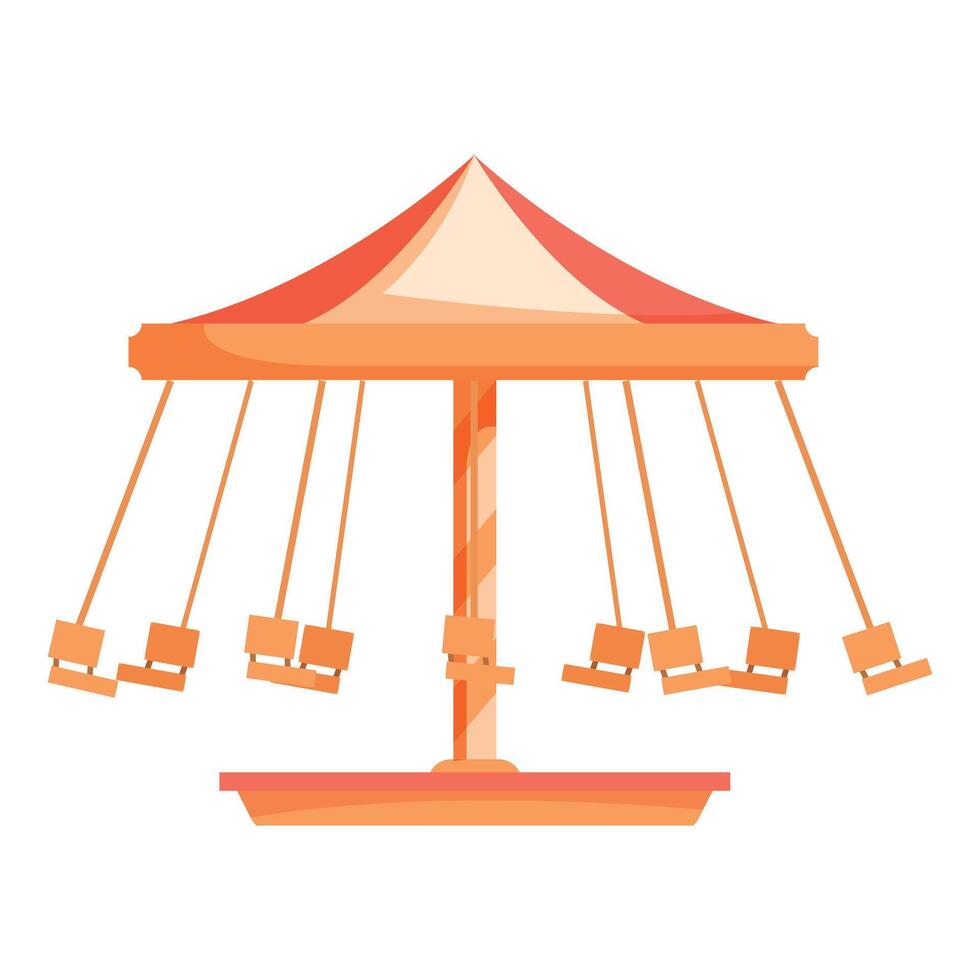 Empty swing ride waiting for people at amusement park vector