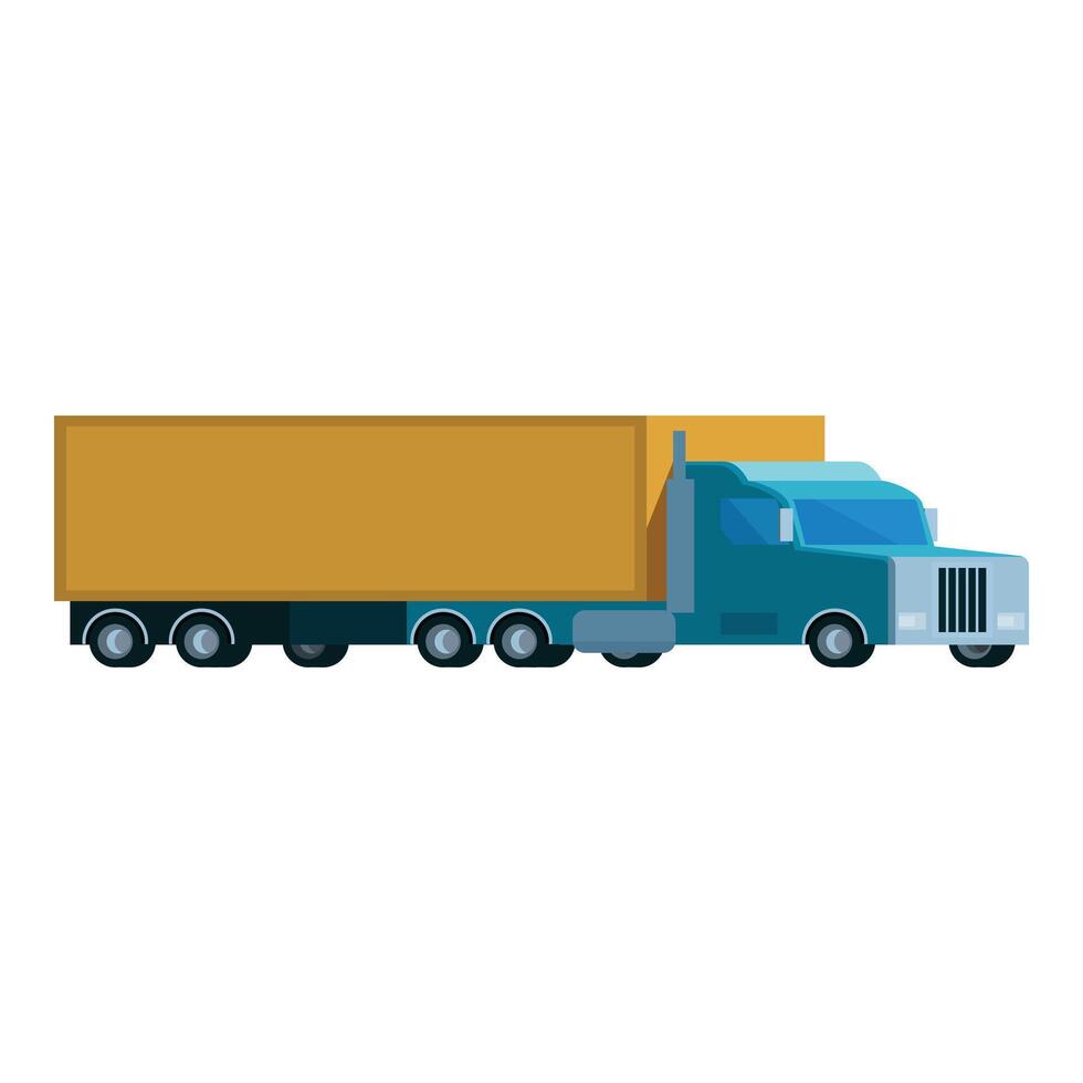 Delivery truck transporting goods across country on highway vector