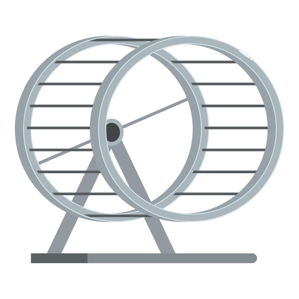Empty hamster wheel standing on white background vector