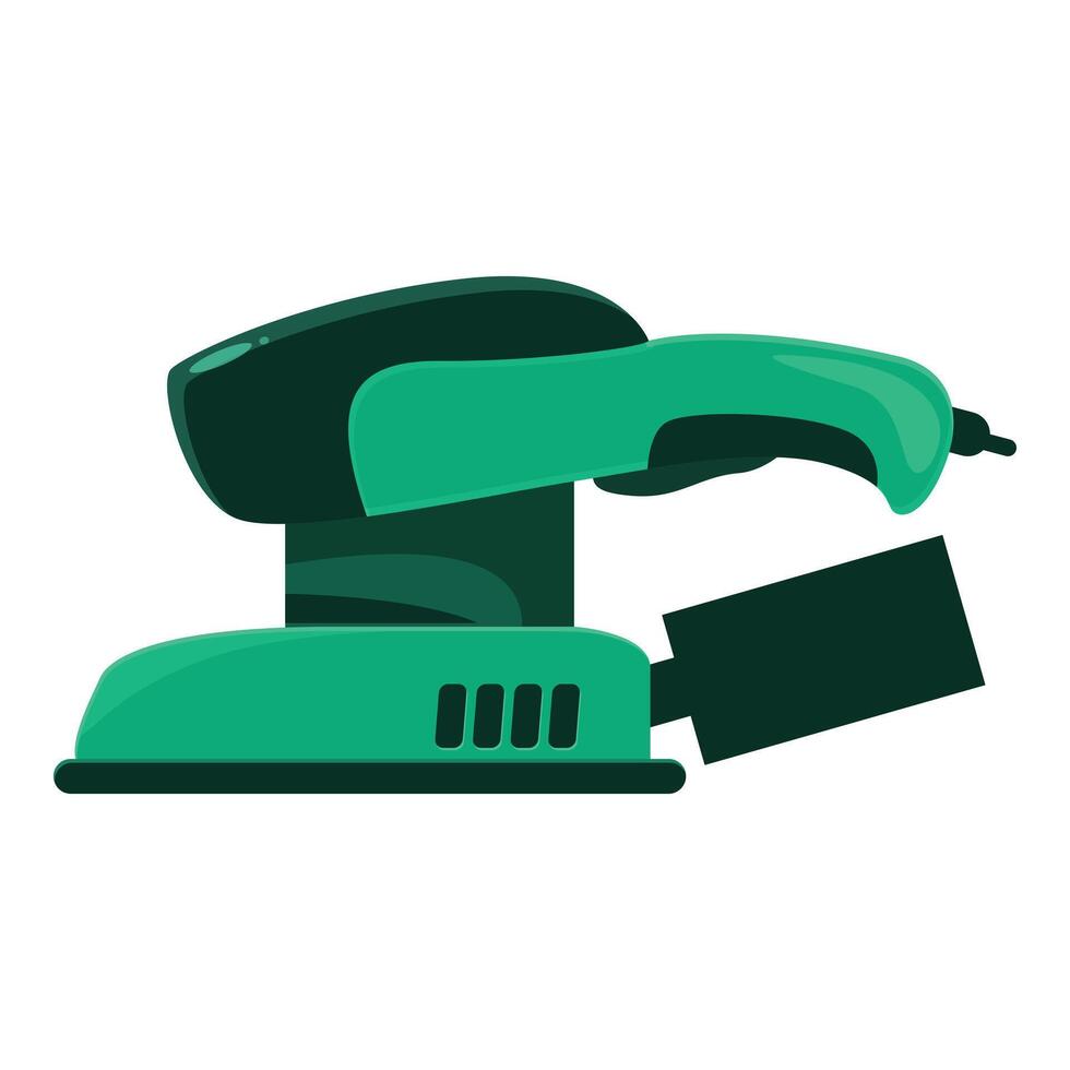 Green electric sander for woodworking and furniture restoration projects vector