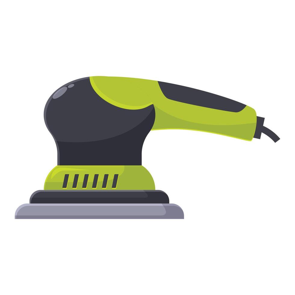 Electric sander showing woodworking tool for smoothing surfaces vector