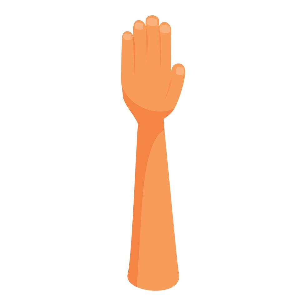 Cartoon hand raising up showing five fingers vector