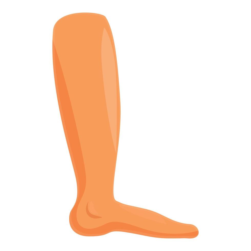 Cartoon human leg showing flat foot pathology vector