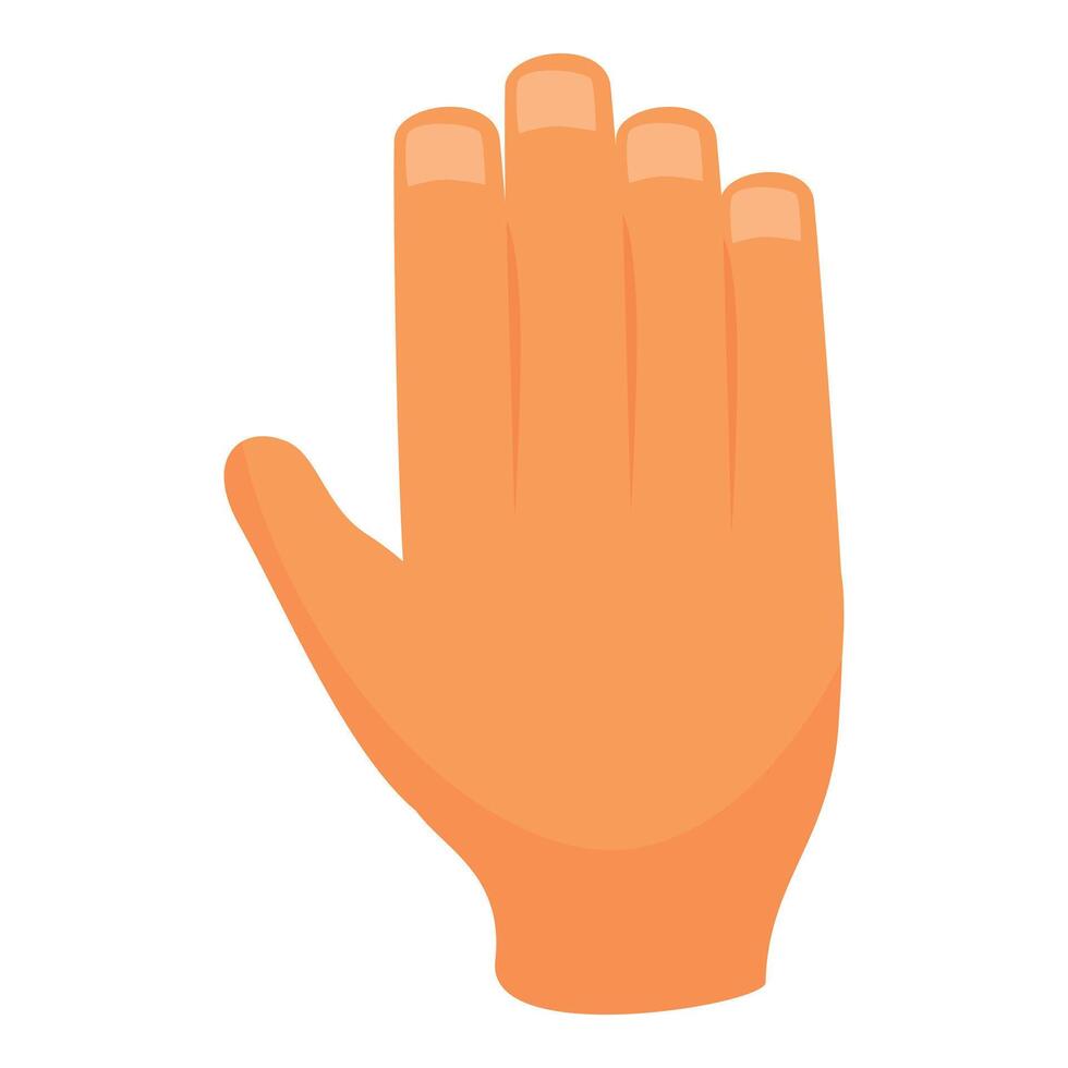 Human hand showing five fingers open palm gesture vector