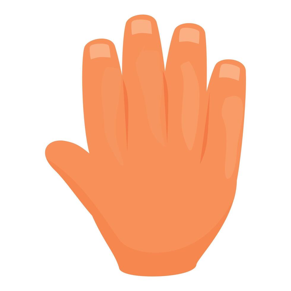 Cartoon hand showing four fingers gesture vector