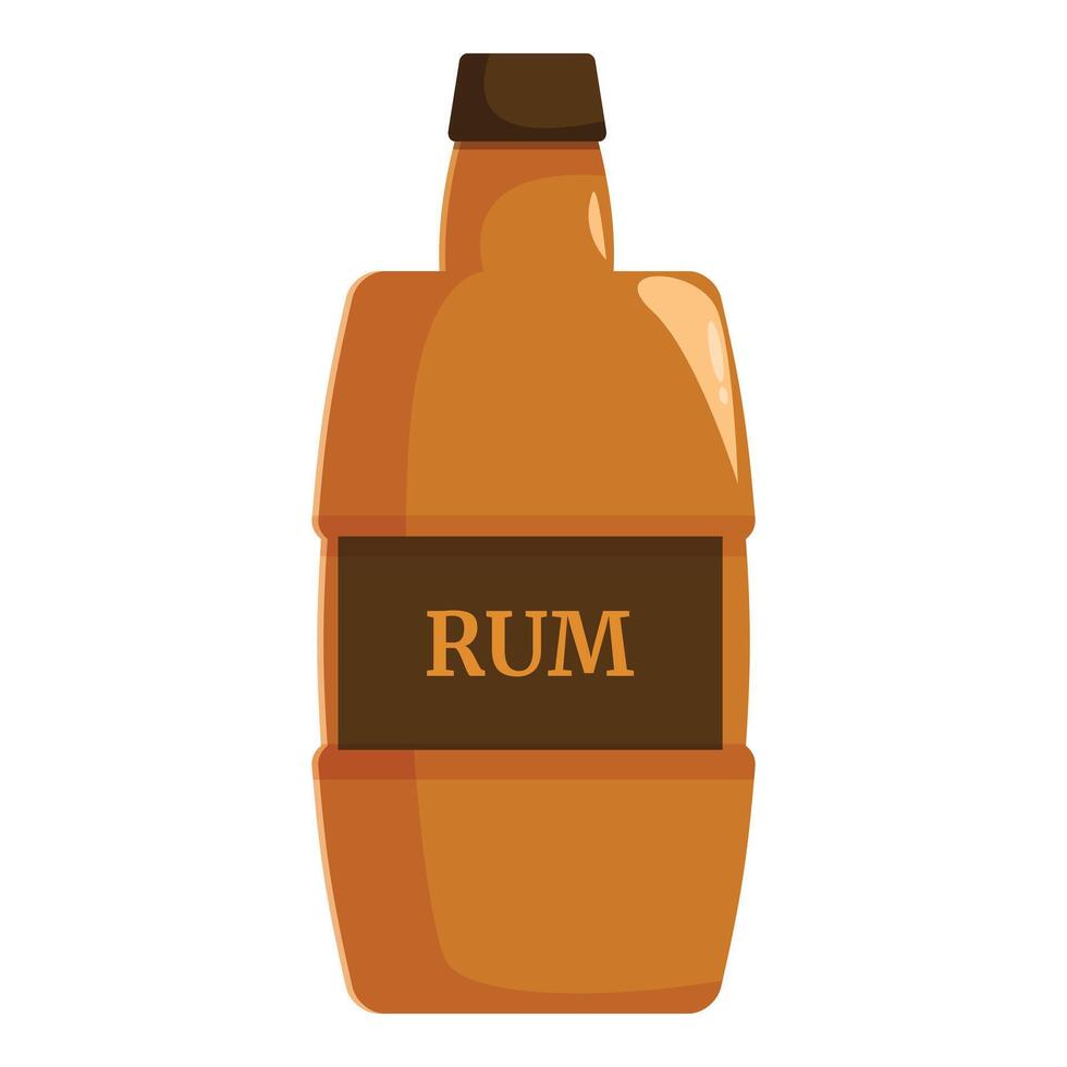 Bottle of rum standing on white background vector