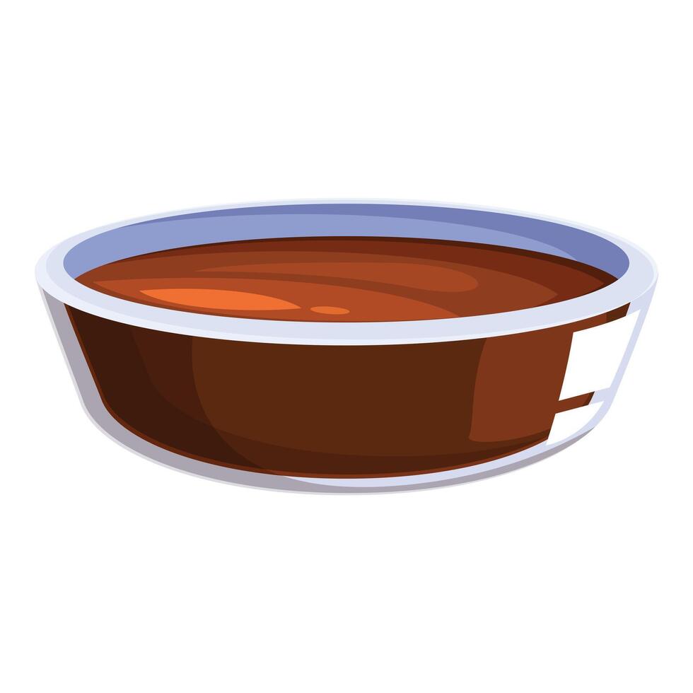 Soy sauce in a bowl, condiment for asian food vector