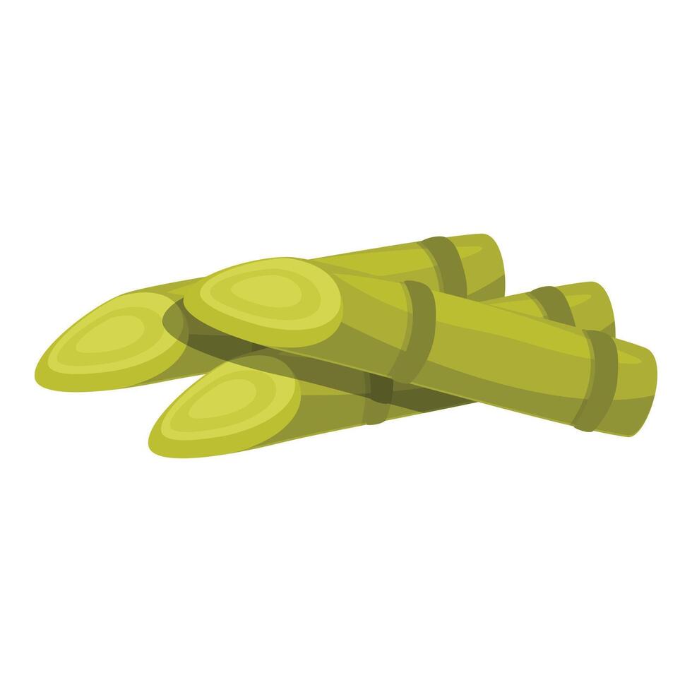 Three sugarcane stalks lying on top of each other vector