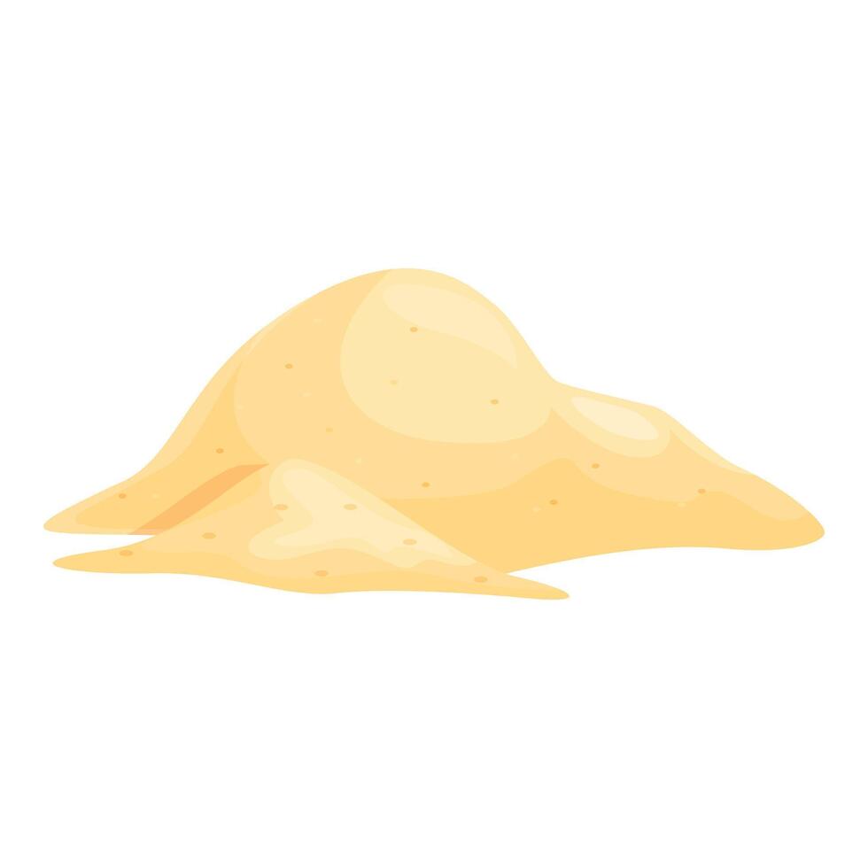 Cartoon style illustration featuring a pile of sand vector