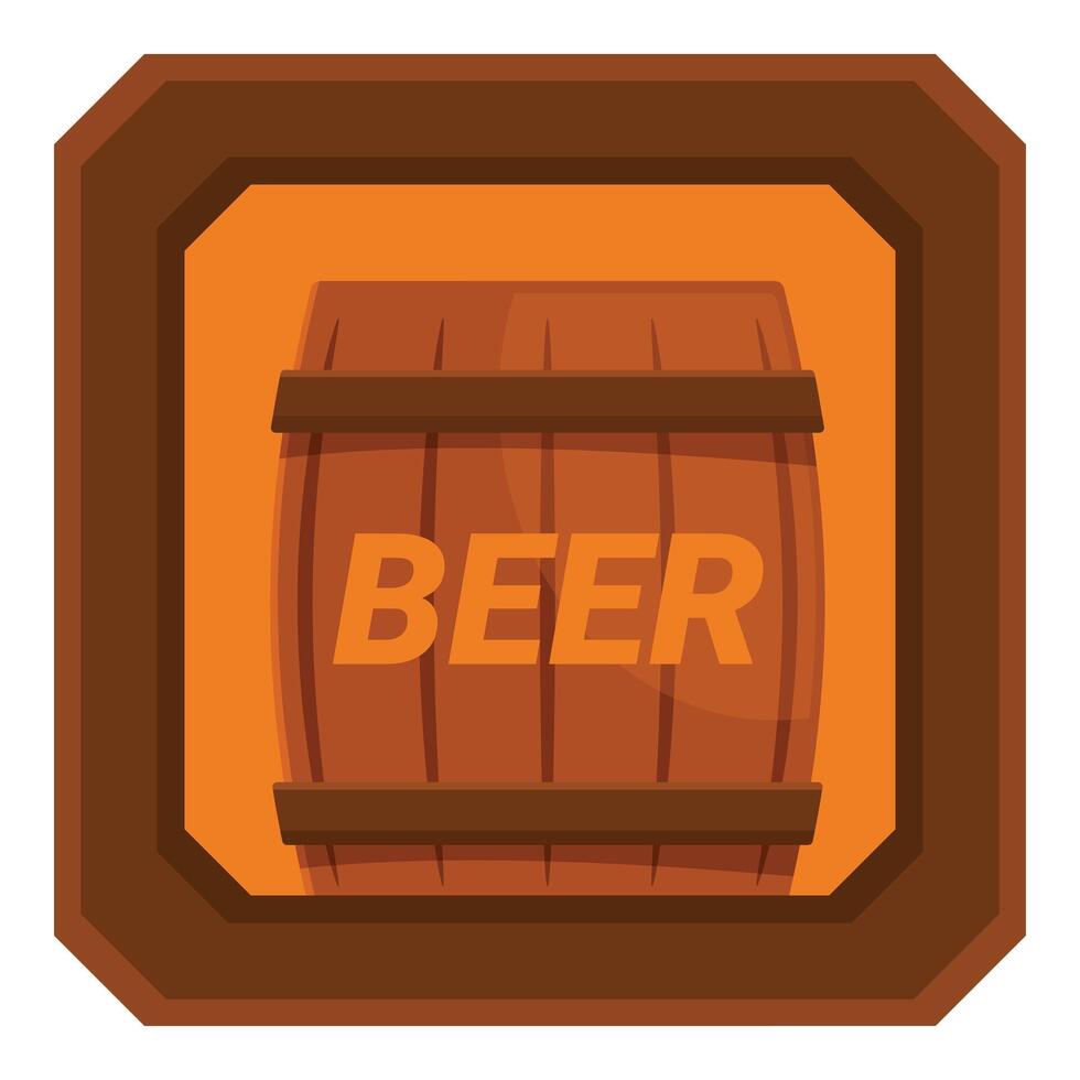 Wooden beer barrel sign showing craft beer production vector
