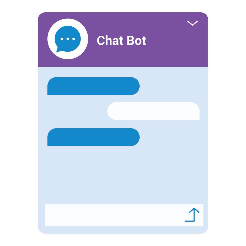 Chat bot displaying messages on smartphone screen vector