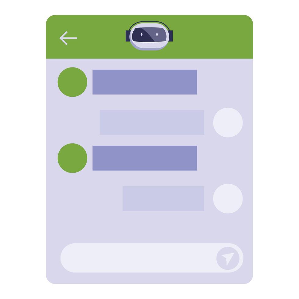 Chatbot chatting on smartphone screen using mobile app vector
