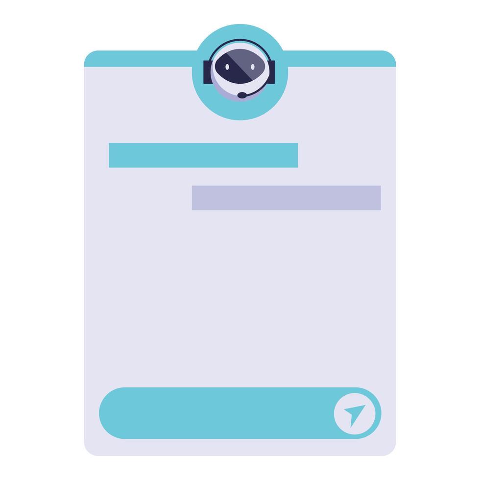 Blank chatbot window displaying chat history with user vector