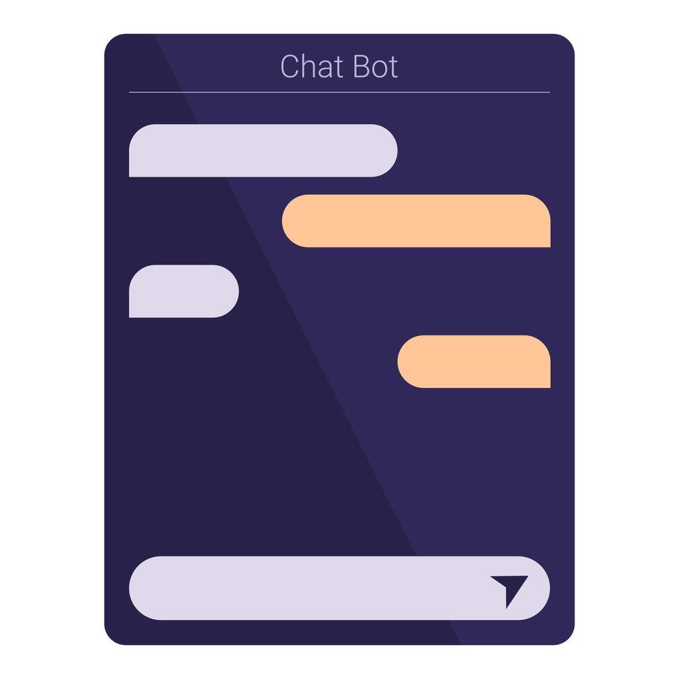 Chat bot displaying user interface with chat bubbles vector