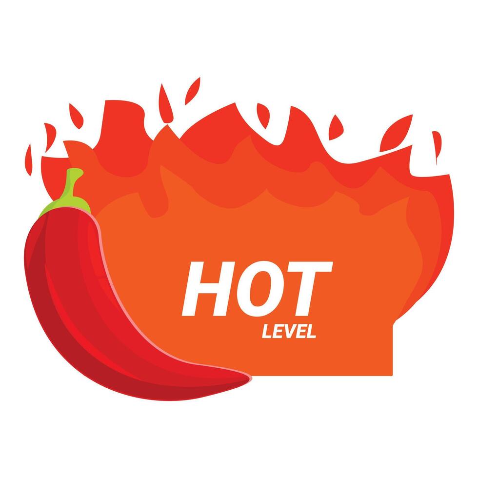 Red chili pepper symbolizing a hot level of spiciness vector