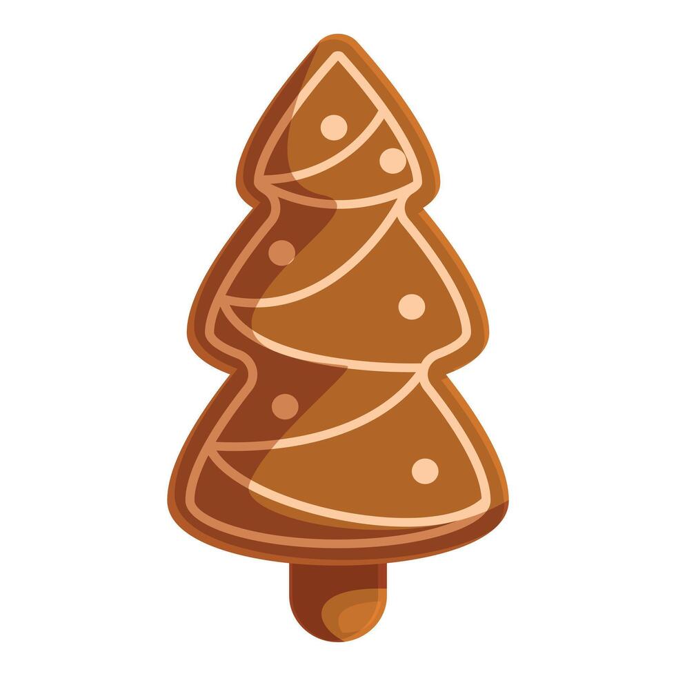 Christmas gingerbread cookie representing evergreen coniferous tree vector