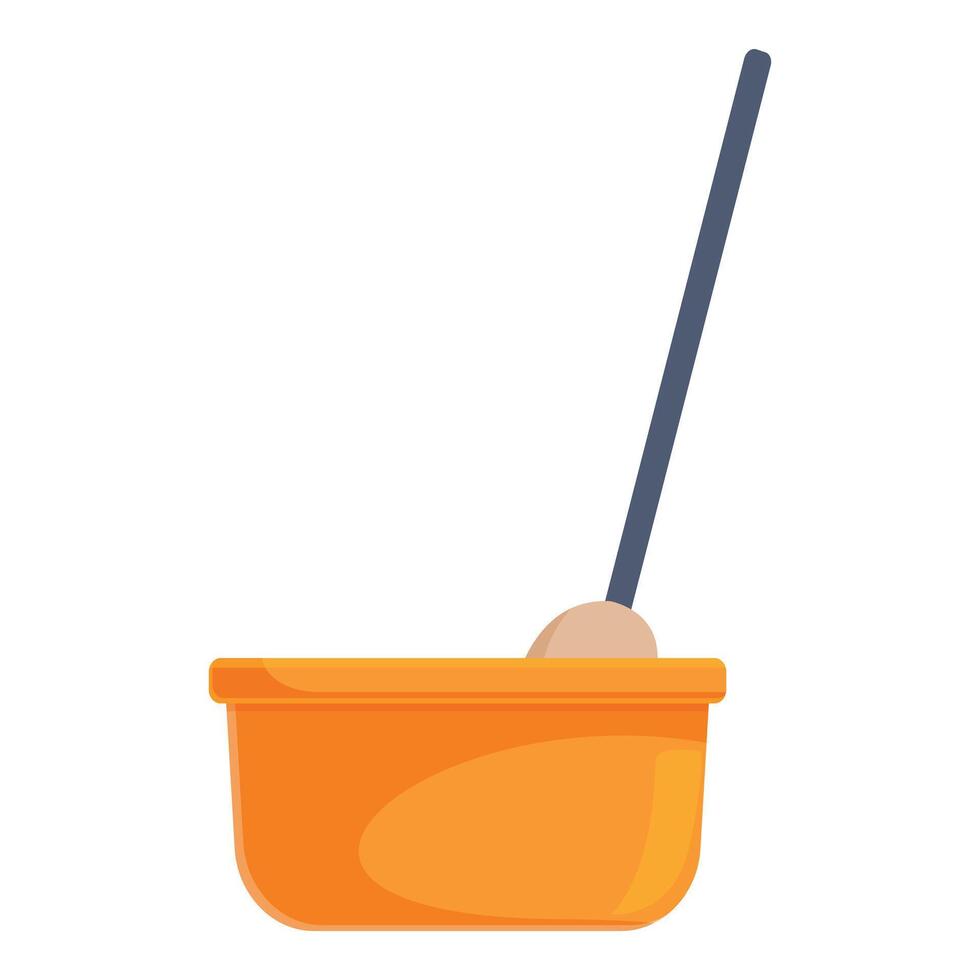 Cleaning mop standing in bucket with soapy water for washing floor vector