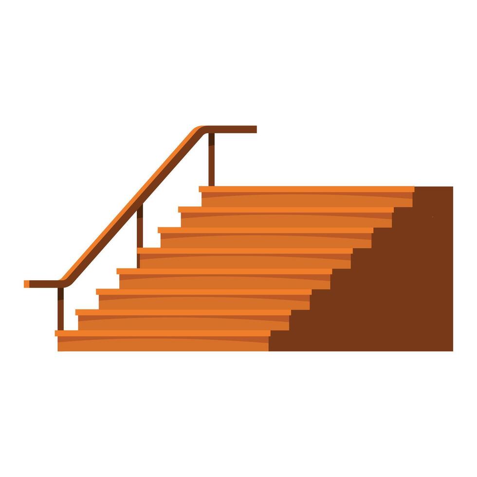 Wooden staircase leading upwards with handrail vector