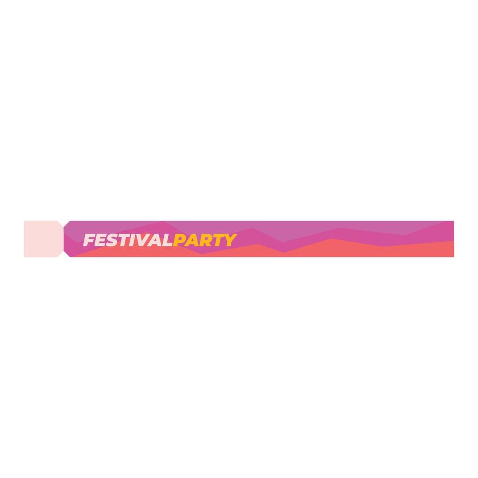 Pink festival party wristband allowing access to events vector